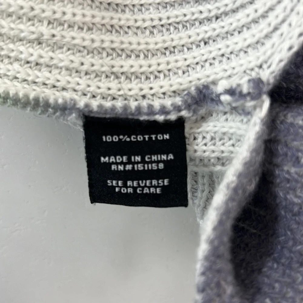 525 America Purple Blue Ribbed Ombre Knit Pullover Sweater‎ Womens Small Cotton - Picture 9 of 10